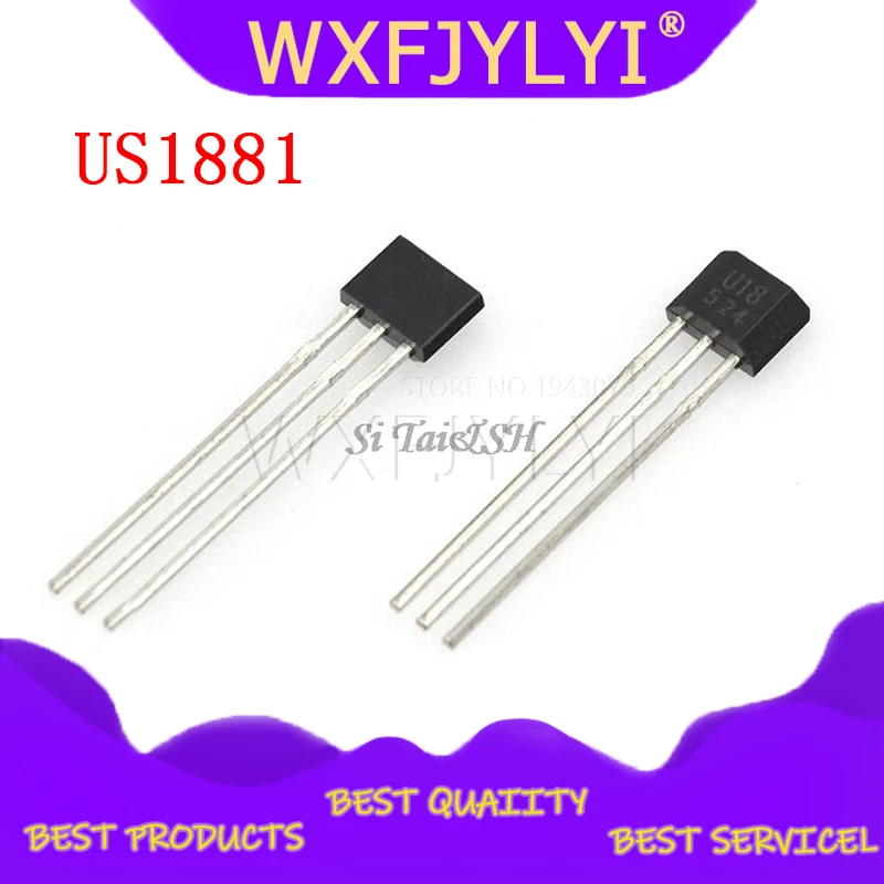 10pcs U18 US1881 TO-92 OH188 1881 U18 TO92 Hall Effect Sensor Magnetic Detector Hall Sensor Motor