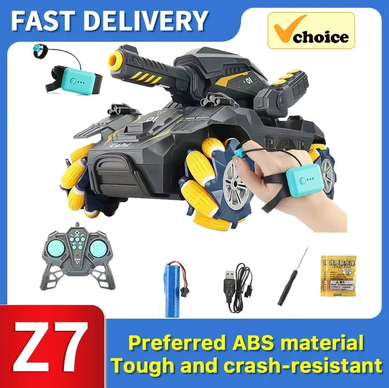 RC Spray Car 2.4G Four-wheel Stunt Launch Water Polo Tank Car Boy Machine Armour  Toy Car