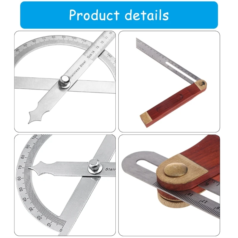 T-Bevel ไม้บรรทัดมุมเลื่อนไม้โปรแทรกเตอร์หลายมุมปรับช่างไม้สี่เหลี่ยม