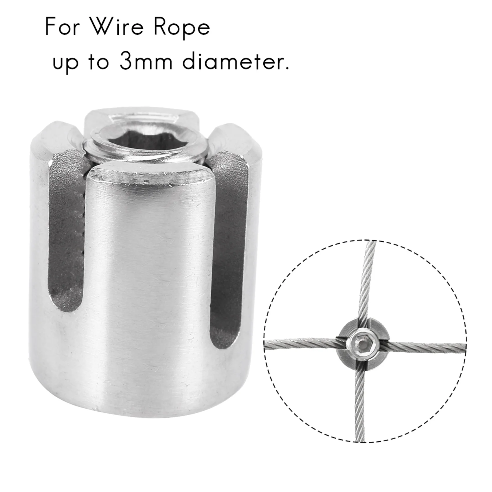 8 Pcs Stainless Steel Wire Rope Green Wall Trellis Fitting Cross Clip 3mm Wire