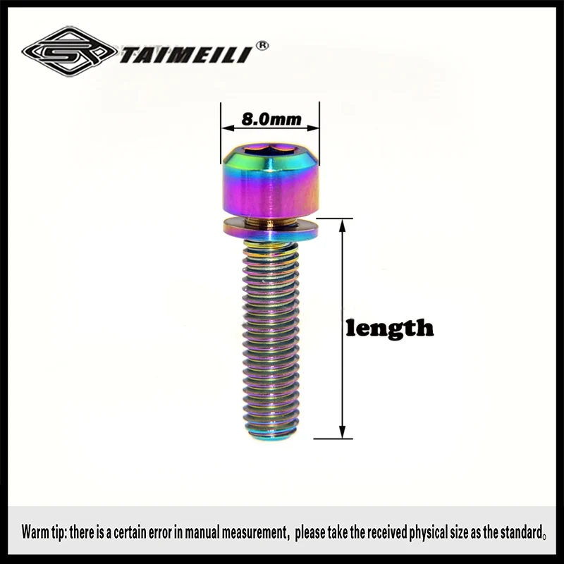Titanium screws M5x16mm M5x18mm M5x20mm  cylindrical head without shedding washers bicycle mounting screws