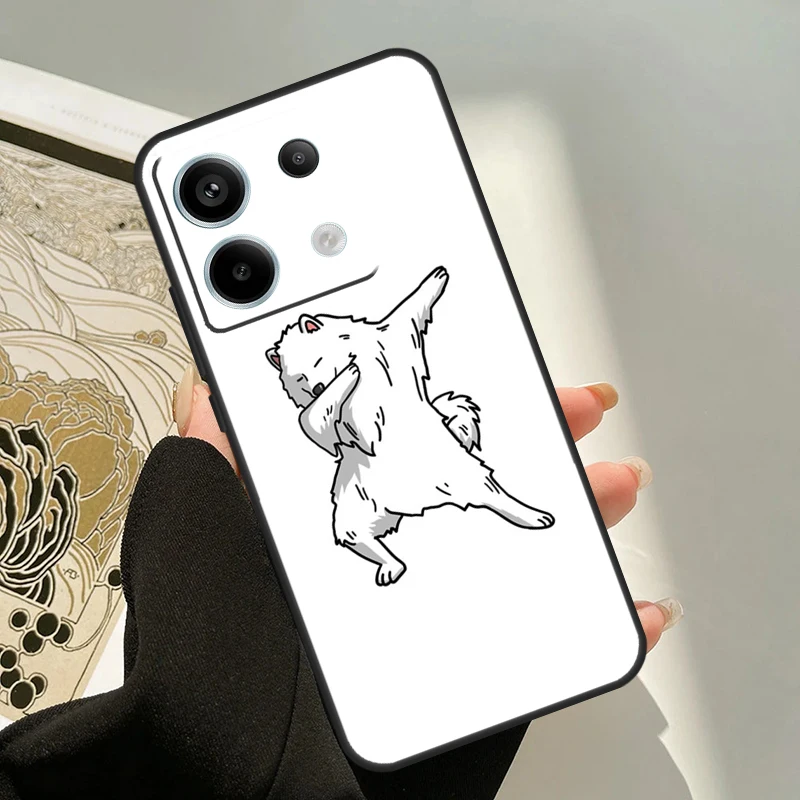 Cartoon Samoyed Dog Case For Xiaomi Redmi Note 13 Pro 14 12 11 9 10 9S 10S 11S 12S Redmi 13C 10C 12C 14C Cover