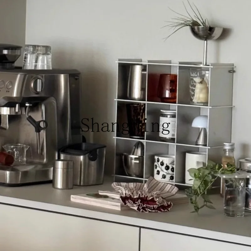 SM household exquisite fashion stainless steel desktop storage rack, open cosmetics perfume storage rack
