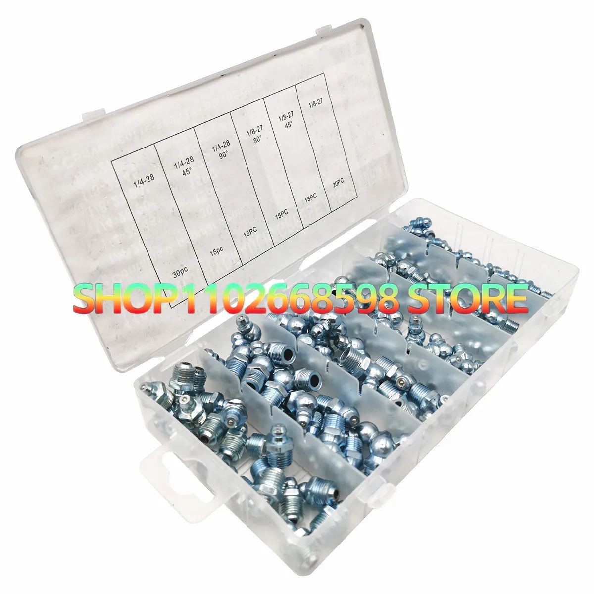 110Pcs Grease nipple  English straight nozzle  45 degree 90 degree curved nozzle  Butter gun head Pipe Fittings
