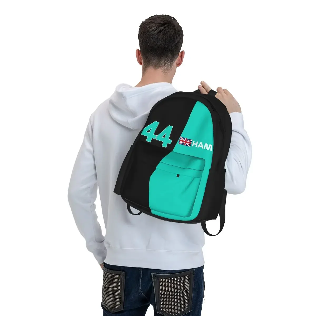 F1 Lewis Hamilton Mercedes AMG Backpacks Boys Girls Bookbag Students School Bags Kids Rucksack Laptop Rucksack Shoulder Bag