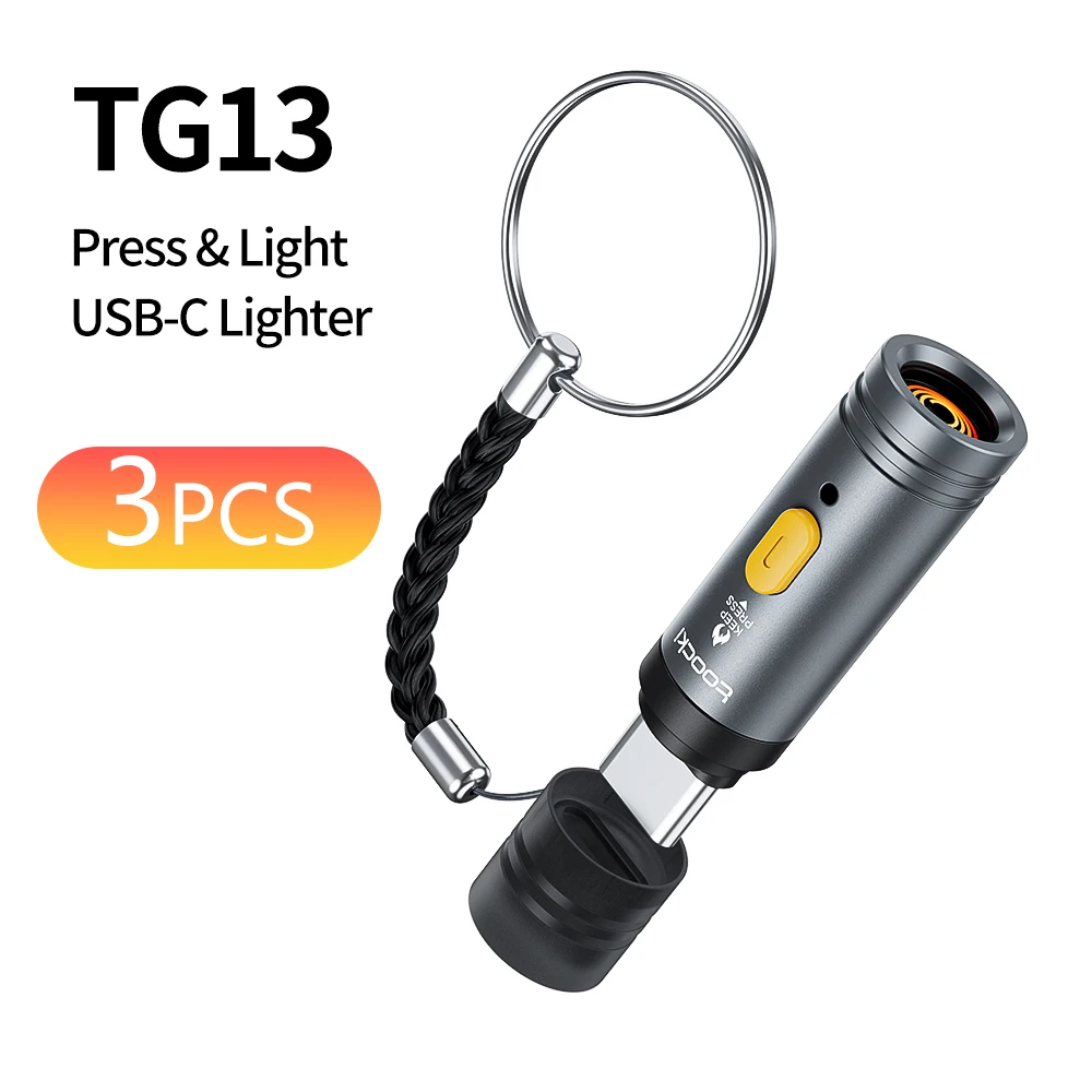 Toocki TG13/14 Typ-C Mini-Elektrofeuerzeug Plug&Play Blow to Light Mobiler Zigarettenanzünder Flammenlos Winddicht Schnelle Zündung