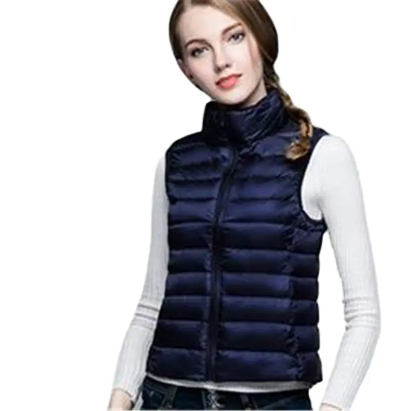 Winter Women Down Vest Female Sleeveless Vest Jacket Warm Down Jacket Hot Sale Women Sleeveless Jackets Doudoune Femme Coats