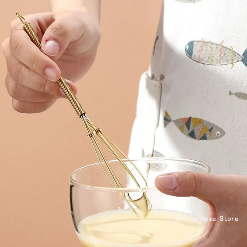 Stainless Steel Manual Egg Whisk, Rotary Cream Beater, Useful Agitator for Blending, Cooking Parts, Portable Baking Tool