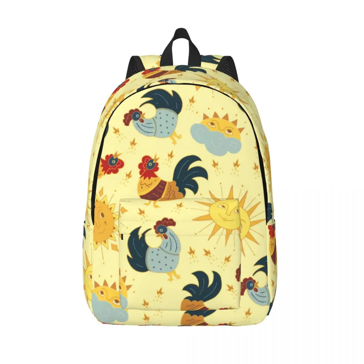 Rising Rooster Patterns Backpack Male School Student Backpack Female Large Capacity Laptop Backpack