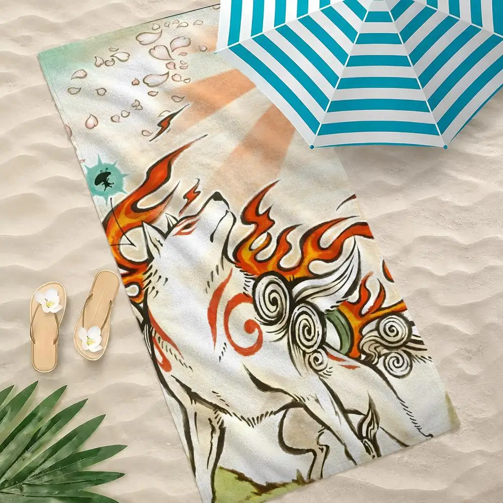 Game Okami Towel Towel Beach Towel Oversized Quick Dry Towel Absorbent Soft Swim BeachTowels for Men Women