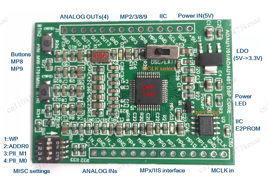 ADAU1701 ADAU1401 DSP Mini Core Board SigmaDSP Audio Processor Development Module