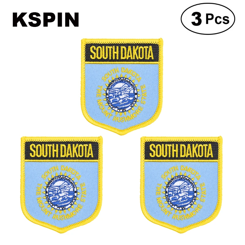 South Dakota Shiled Shape flag patches national flag patches for Cothing DIY Decoration