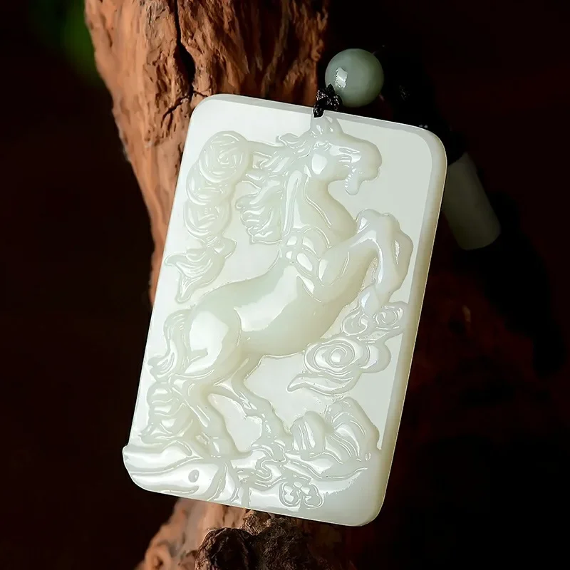 

Natural jewelry jade necklace zodiac horse jewelry pendant jade jadeite zodiac jewelry horse succeed jade pendant guardian