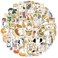 64Pcs Cute Cat Stickers Vinyl Waterproof Stickers for Laptop,Guitar,Motorcycle,Bike,Skateboard,Luggage,Phone