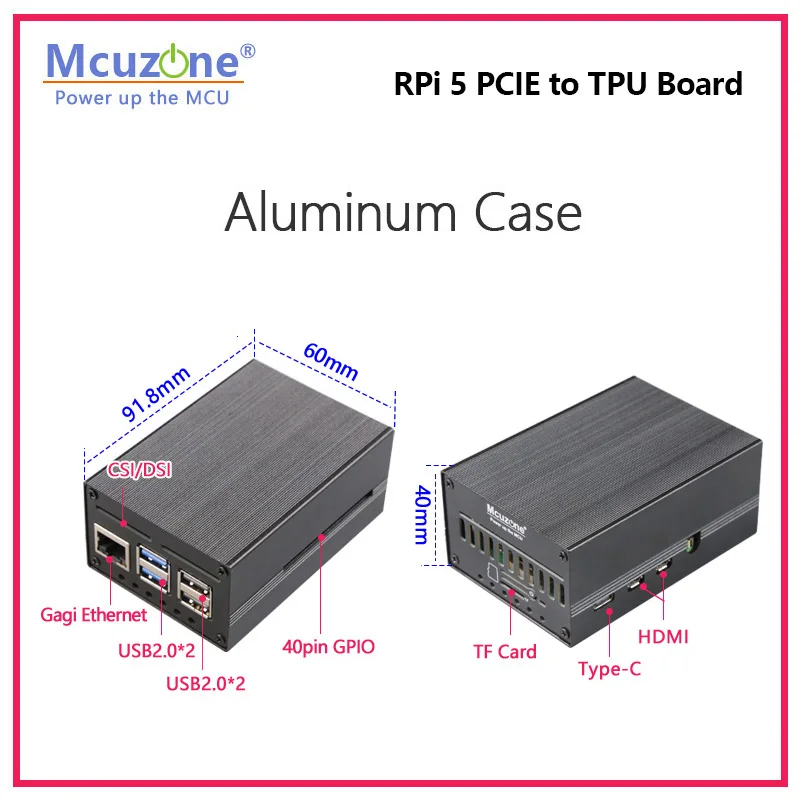 MPTPU topi Raspberry Pi 5 PCIE ke TPU M.2 E antarmuka kunci, mendukung Google coral Edge TPU