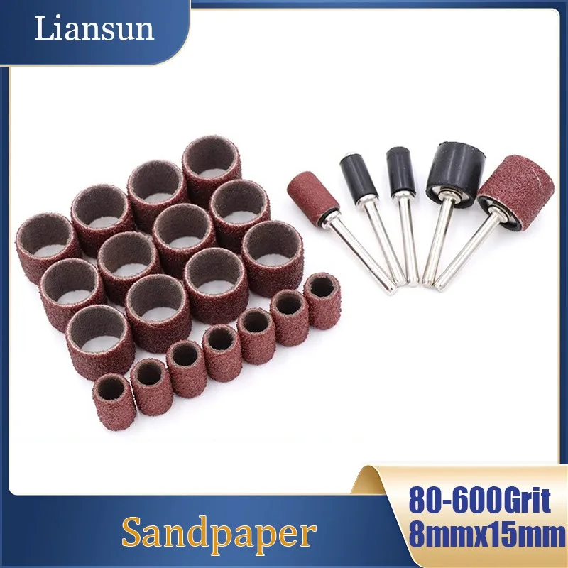 50/100pcs 80 120 150 180 240 320 400 600 Grit Sanding Band for Dremel Sleeves For Electric Mini Angle Grinder Sanding Mandrels