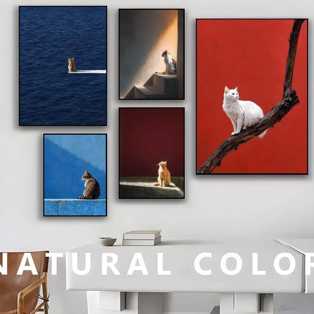 Adorable Radiant Beautiful Cat Pictures Poster aesthetics printed materials wall art retro home dormitory wall decoration