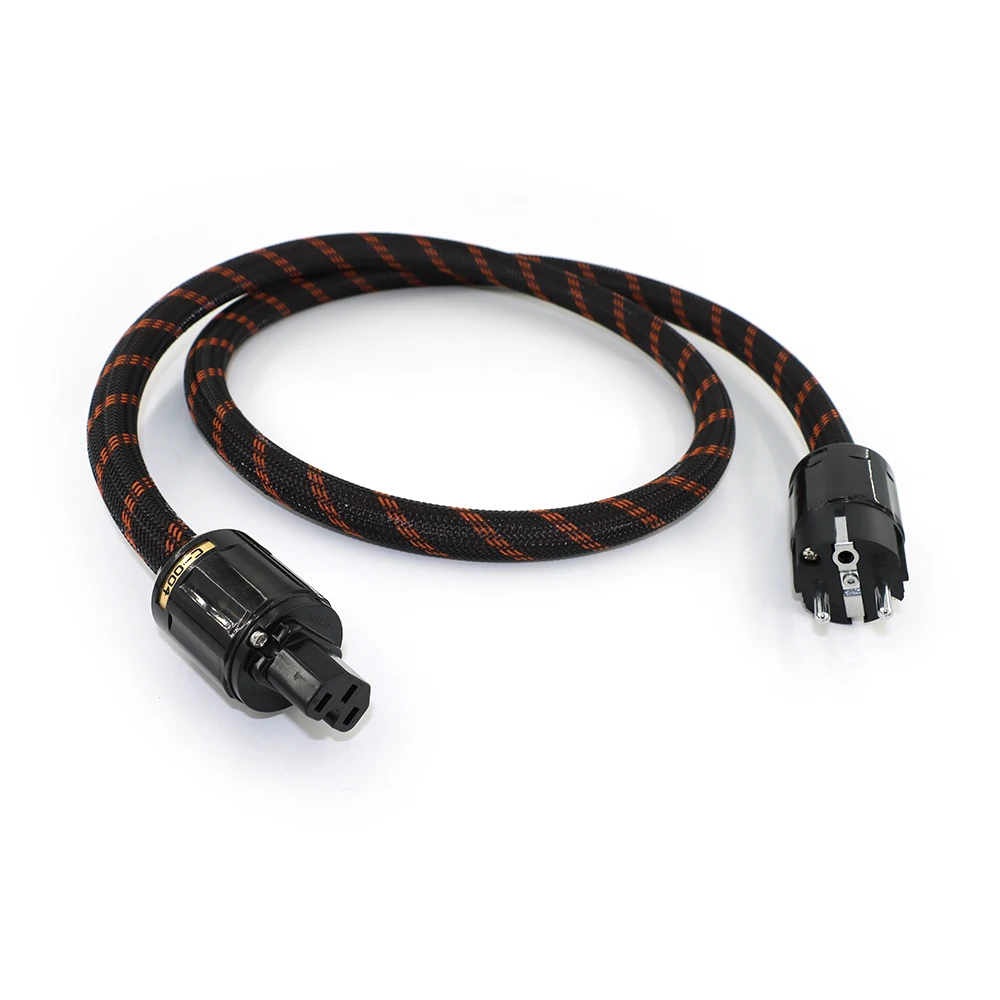 Power Cable 3 core silver plated  with EU /AU/US Plug AC cable line hifi audio  P-004E Plugs Power cable