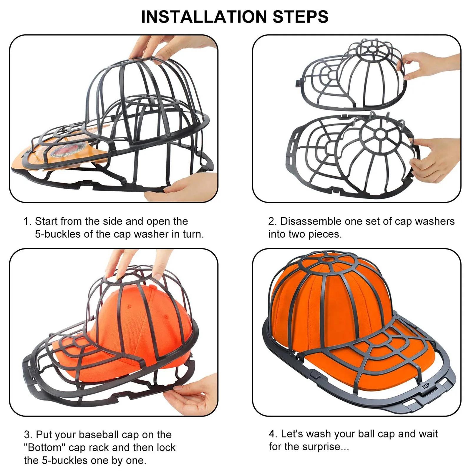 Hat Washer For Washing Machine Cap Washer Baseball Cap Washers Baseball Hat Cleaning Protector Ball Cap Washing Frame Cage