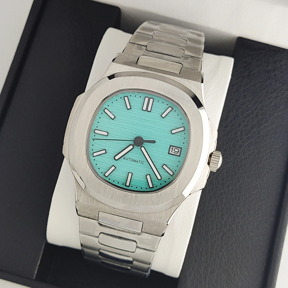 NH35 Watch Case Compatible With Nautilus 8-Color 40mm Men's Stainless Steel Mechanical Watch Installation NH35 Movement Watch