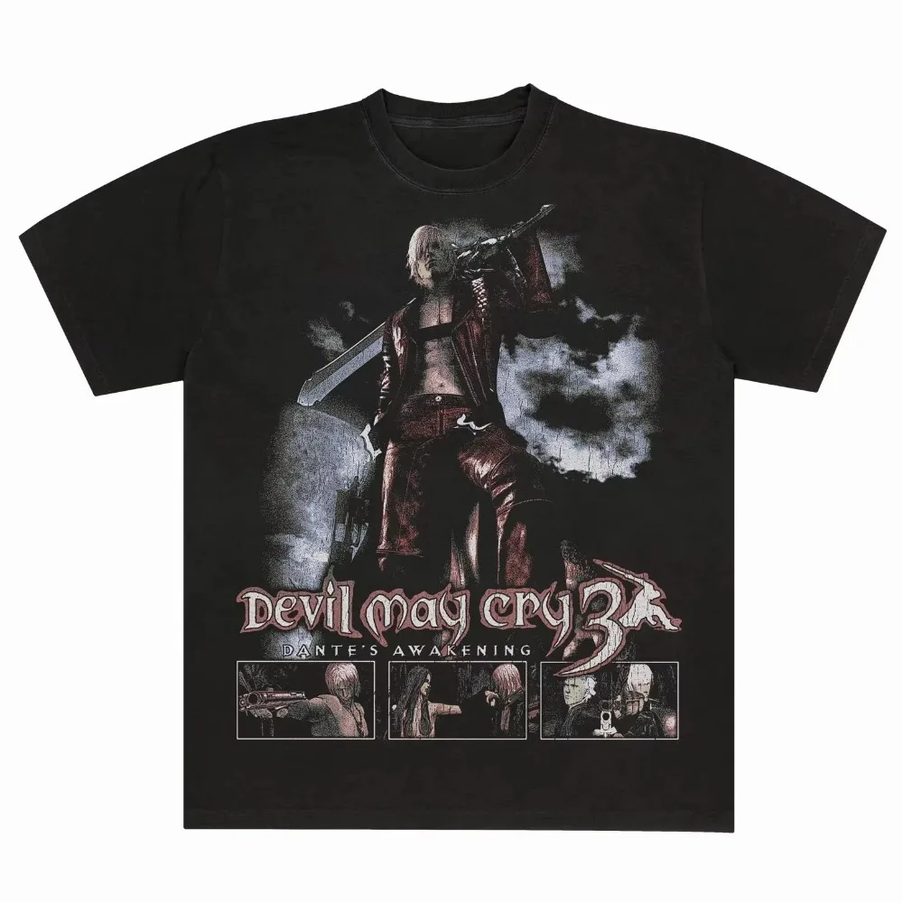 Devil May Cry 3 Dantes Awakening Dante Retro Action Game T Shirt Men's and Women's Vintage Graphic Tee Streetwear New T Shirt