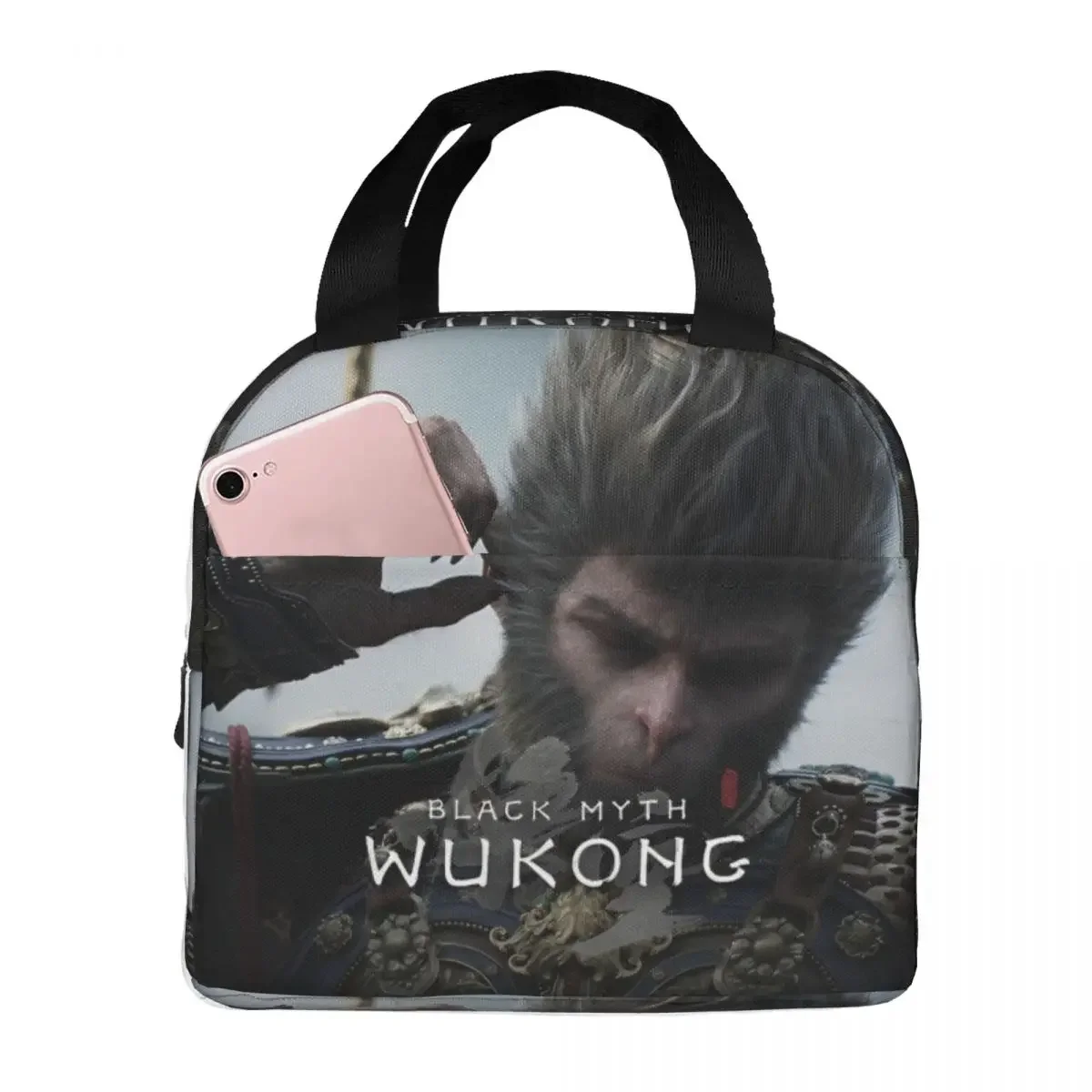 Black Myth Wukong Insulated Lunch Bags Monkey King Journey To The West GAME Reusable Cooler Bag Tote Lunch Box Beach Girl Boy