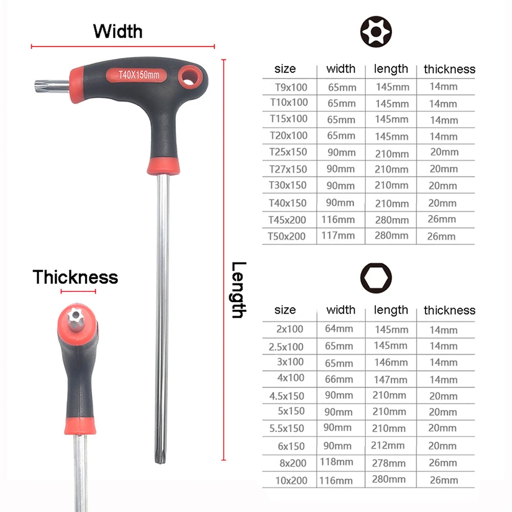 Imagem -06 - Torx Hex Chave Conjunto Allen Bola Final T-lidar com Chave de Fenda para Auto Bicicleta Motorycle Reapair Ferramenta Driver Universal 10 Peças