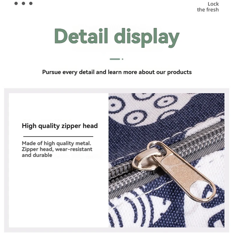 Thick Aluminum Foil Lunch Insulation Bag – Portable Office Lunch Tote with Canvas Handle & Japanese Design