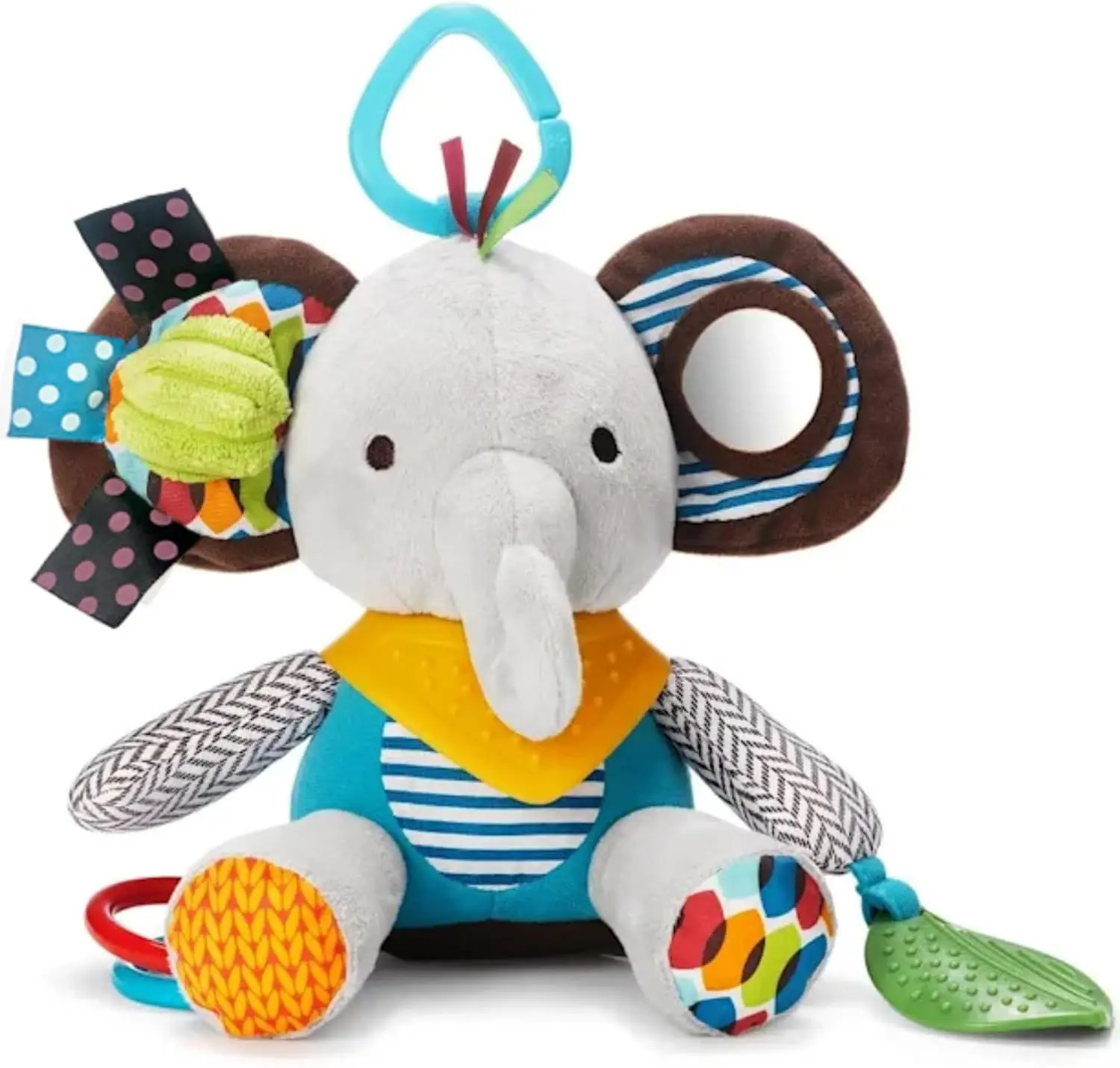 6-in-1 Multi-Sensory Plush Toy with Teethers, Rattles, Crinkle Paper, Texture Tabs and Bell Sound  Crib/Stroller, Gift  Birthday