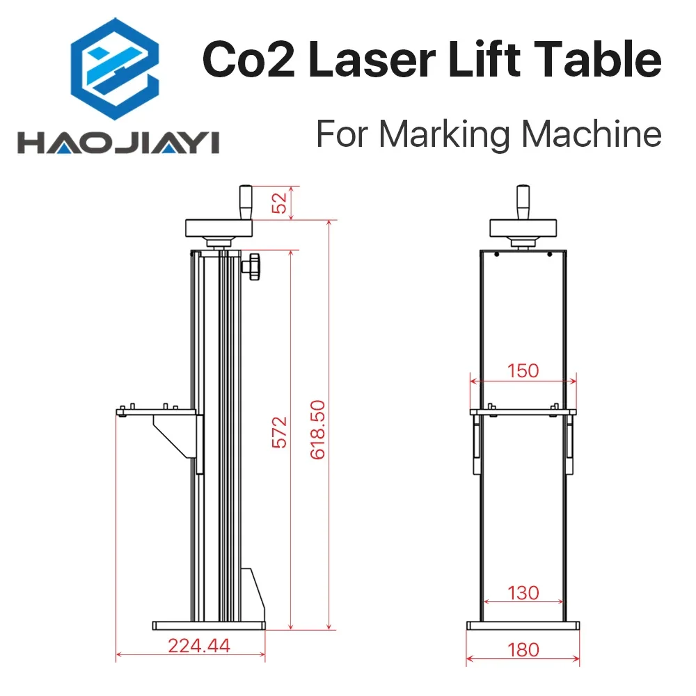 Support de colonne de levage sur axe Z de marquage laser CO2, 500mm, 800mm, recommandé, 8kg de charge pour la gravure laser CO2/fibre Maxchine