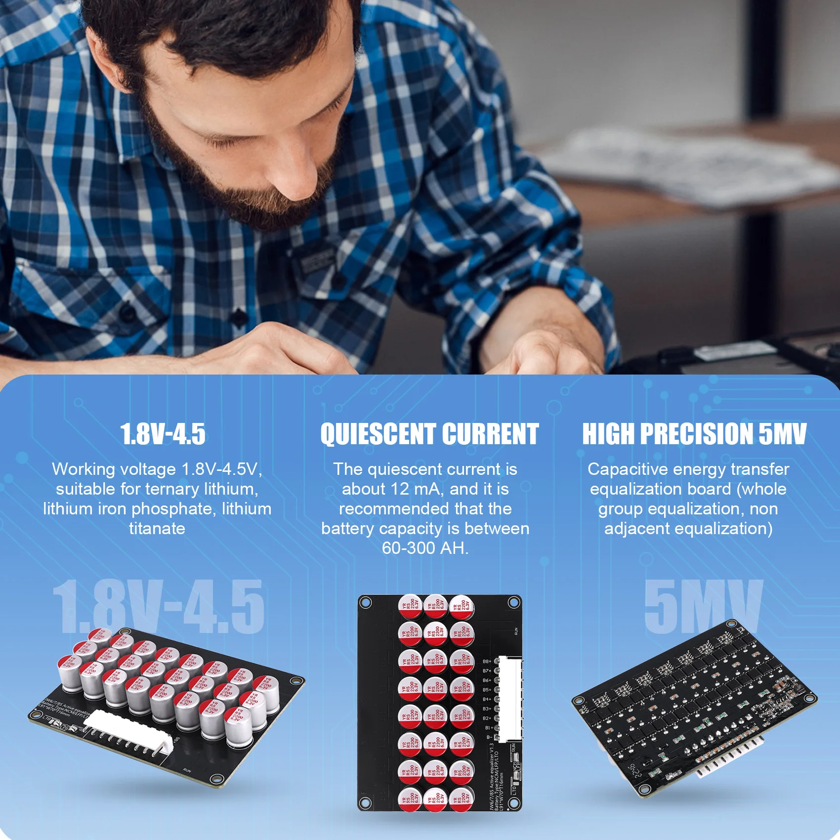 NEW Whole Group Balancer 8S 5A Active Lithium Lipo Lifepo4 Battery Equalizer Energy Transfer Capacitor Board