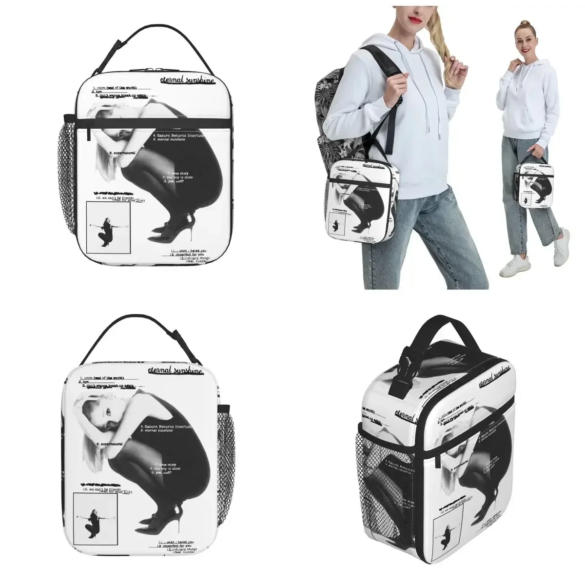 Ariana Grandes Eternal Sunshine Accessories Insulated Lunch Tote Bag Food Storage Bag Portable Thermal Cooler Lunch Boxes