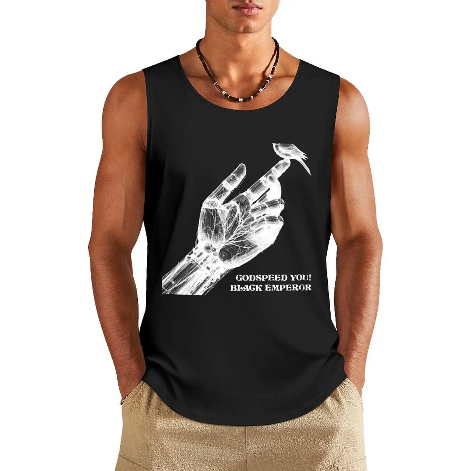 

Godspeed You Black-White Emperor - Metal Bird Tank Top mens designer clothes plain t-shirt Men's clothes