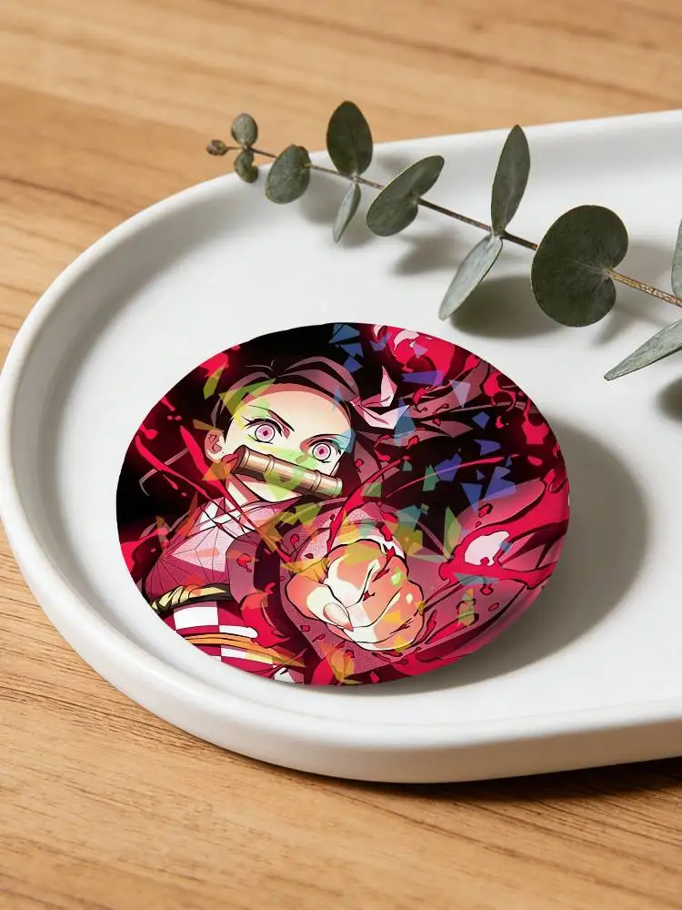 Anime D-DemonS S-SlaYeR-R Bilibili Round Badge Lapel Pins for Backpacks Briefcase Laser Brooch Clothes Gifts