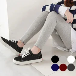 Leggings de dehors en Coton Déchiré pour Femme, Vêtements Coréens, Slim, Solide, Pantalon Chaud, Printemps 2024, Livraison Directe