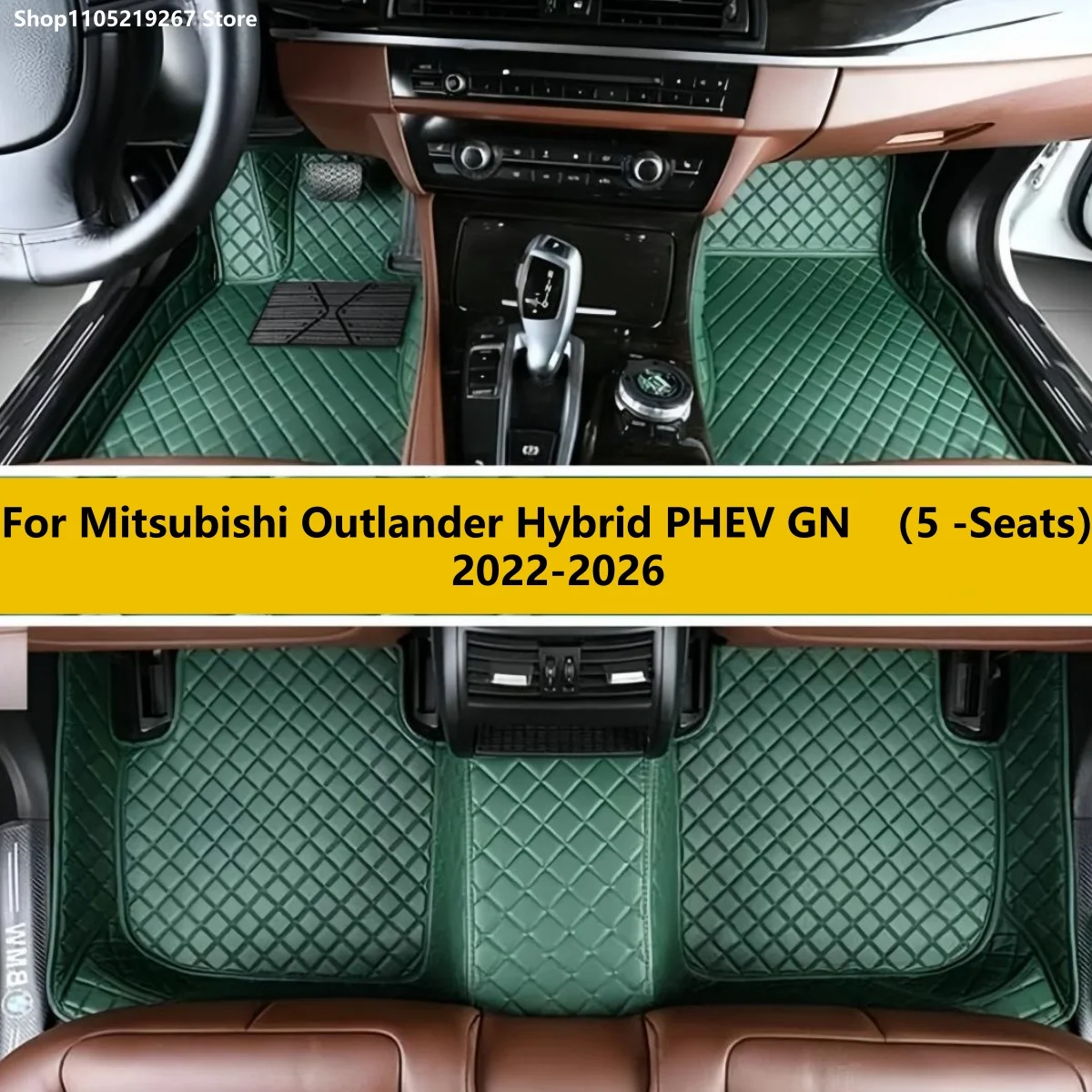

5 Seats Car Floor Mats For Mitsubishi Outlander Hybrid PHEV GN 2022 2023 2024 2025 2026 Carpets Rugs Foot Pads Accessories