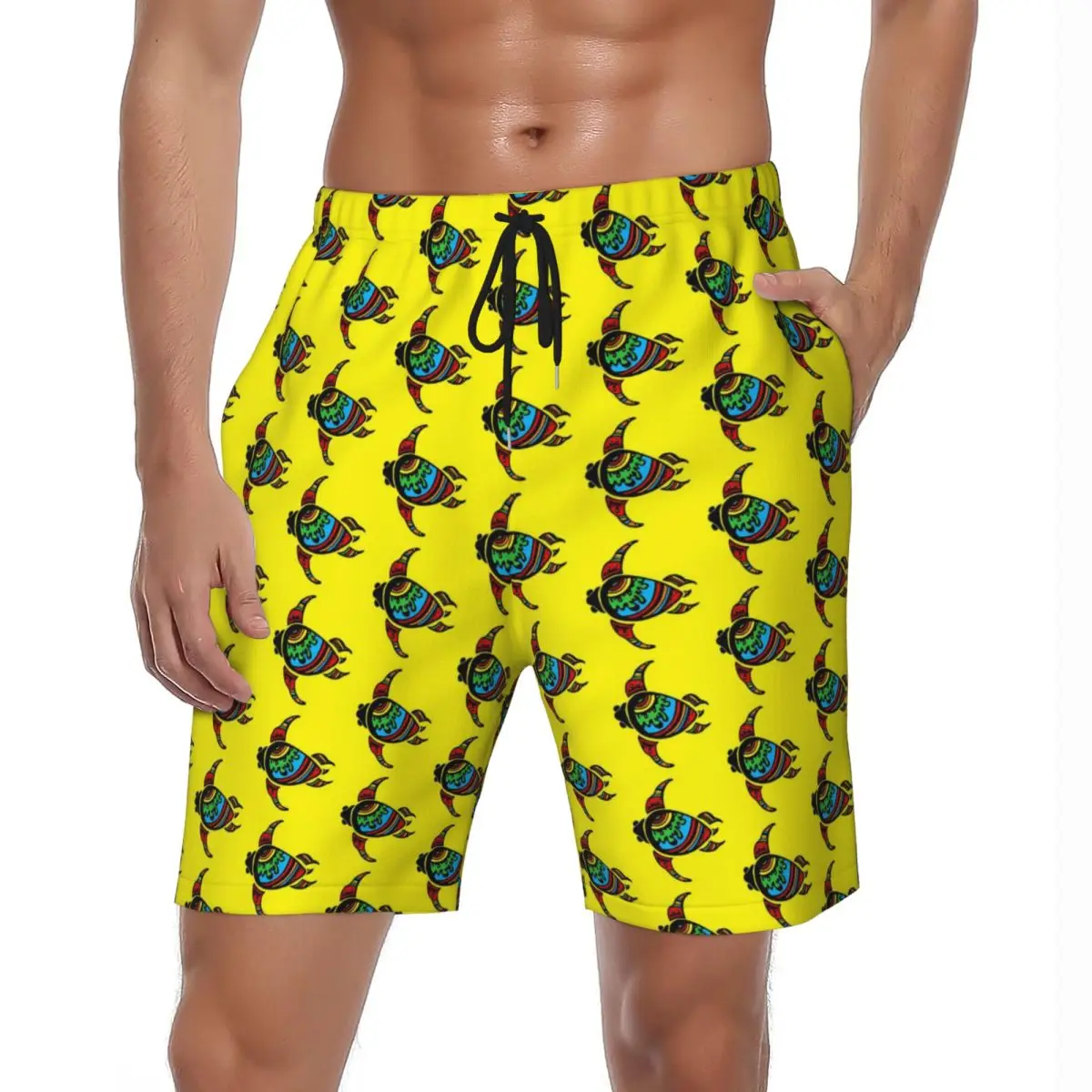 Bohemian Turtles Board Shorts Summer Animal Print Hawaii Beach Short Pants Man Sports Comfortable Graphic Swim Trunks