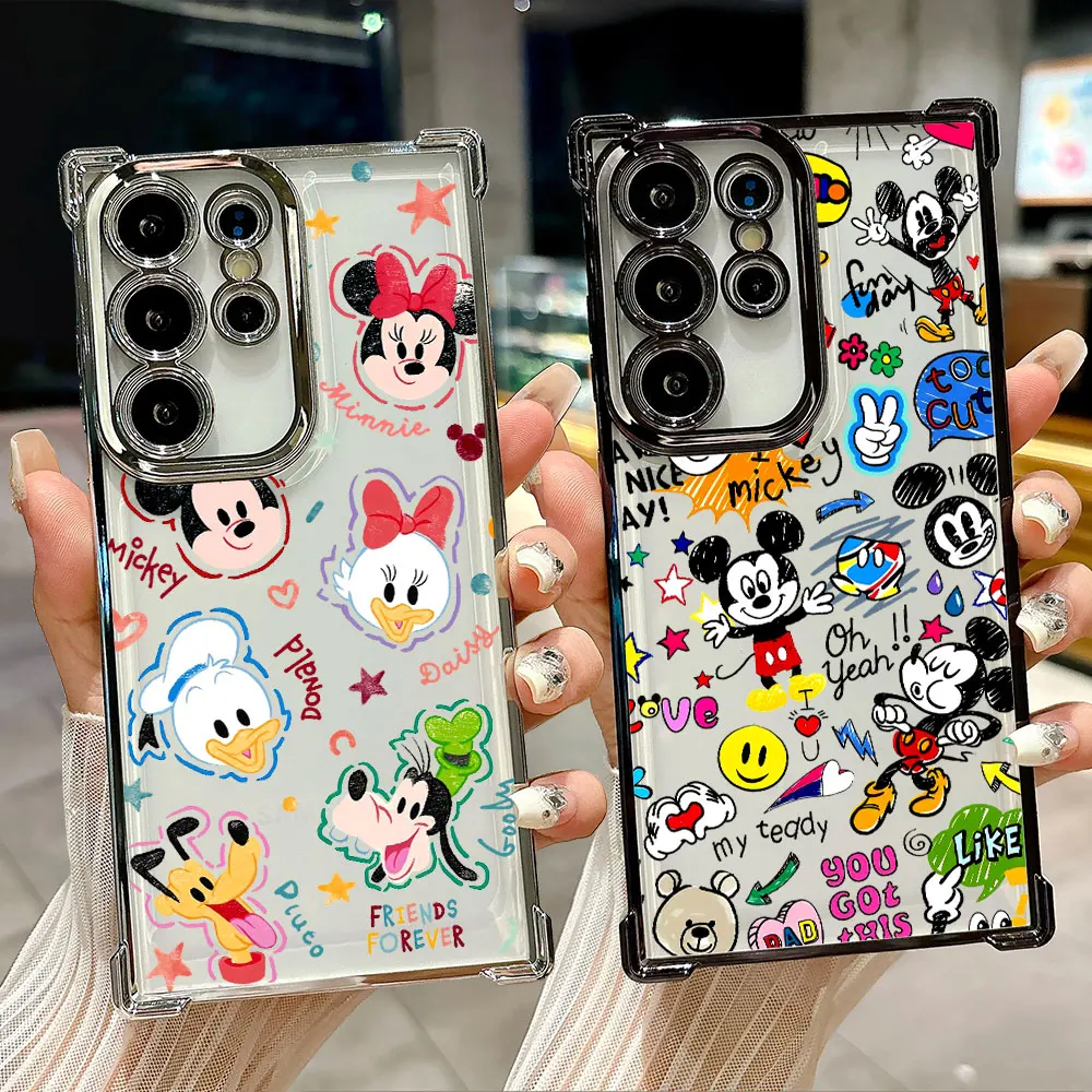 

Disney Anime Silicone Case For Samsung Galaxy S26 S25 S26Ultra Edge S24 S23 S22 Plus S21 Ultra FE 5G Shockproof Phone Back Cover