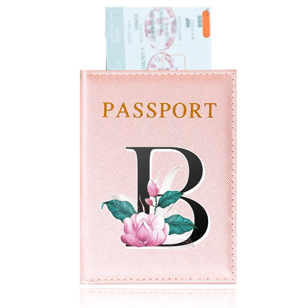 Passport Cover Passports Case Pink Color Passport Holder Whitemarble Print Series Pu Leather Antifouling Travel Accessory