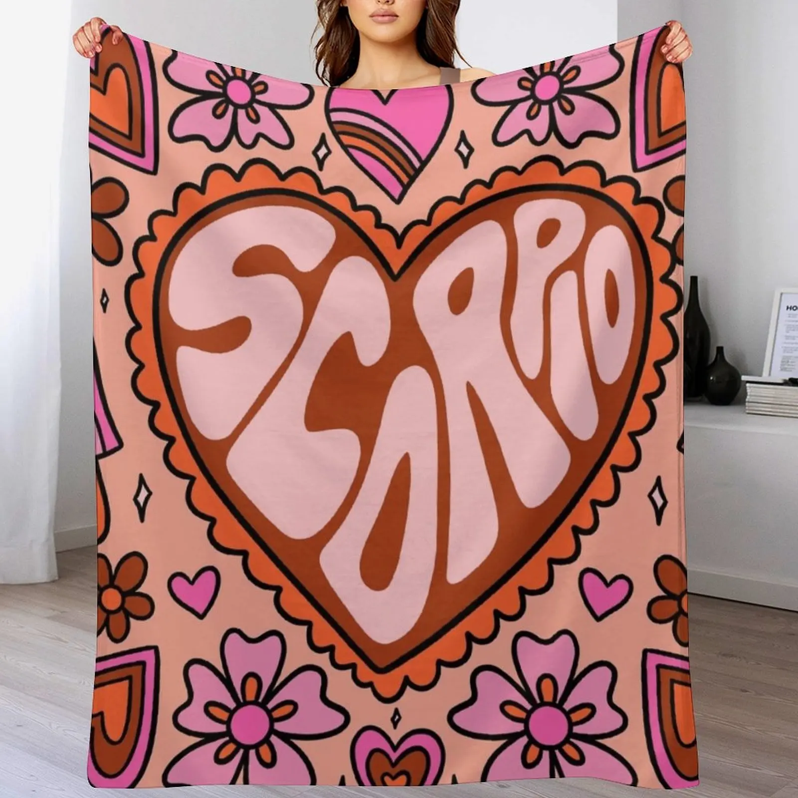 

Scorpio Heart Throw Blanket Weighted Summer Beddings Comforter Retros Blankets