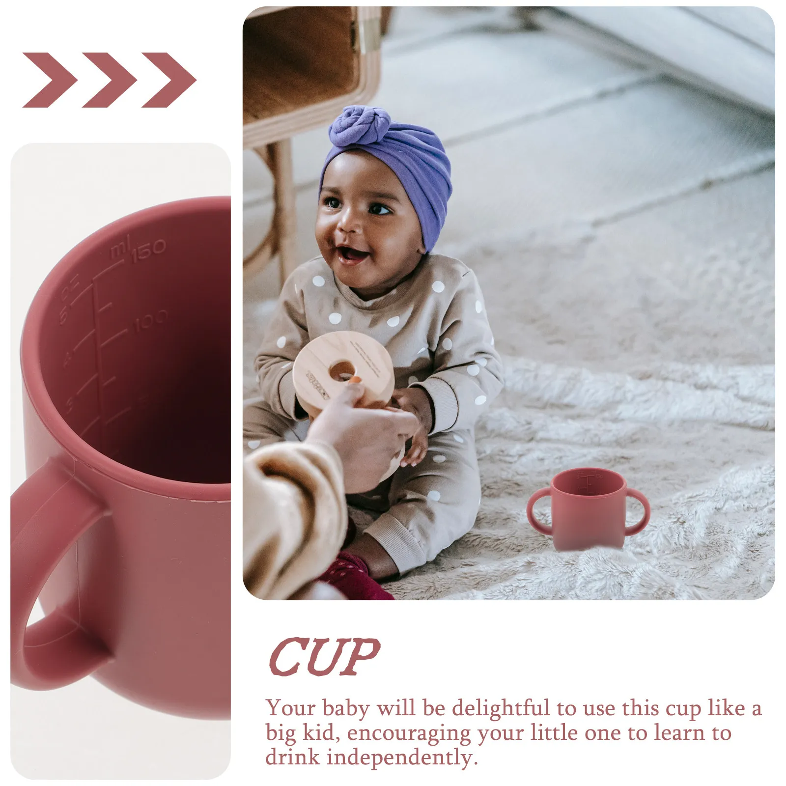 Silicone Training Cup for Toddlers 1-3 Baby Water Cup with Handles Safe Material Fun Design Encourages Independent
