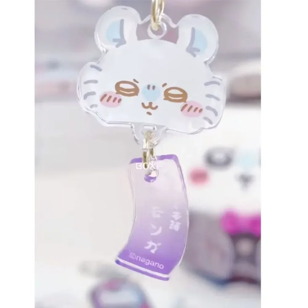 Kawaii Chiikawa Acrylic Wind Chime Pendant Mobile Phone Chain Keychain Xiaoba Flying Squirrel Cute Schoolbag Stationery Pendant image 2