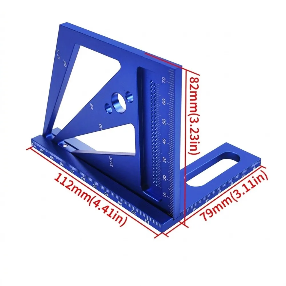 1pc Aluminum Alloy Woodworking Ruler Drawing Line Miter Triangle Ruler Layout Protractor Engineer Carpenter Measuring Tools