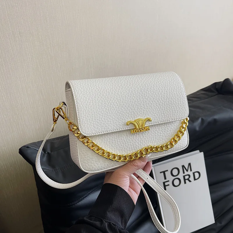 Stylish Women's Bags with Fine Texture New Style Retro Chain Tofu Bags Highly Versatile Single - Shoulder and Cross - Body Bags