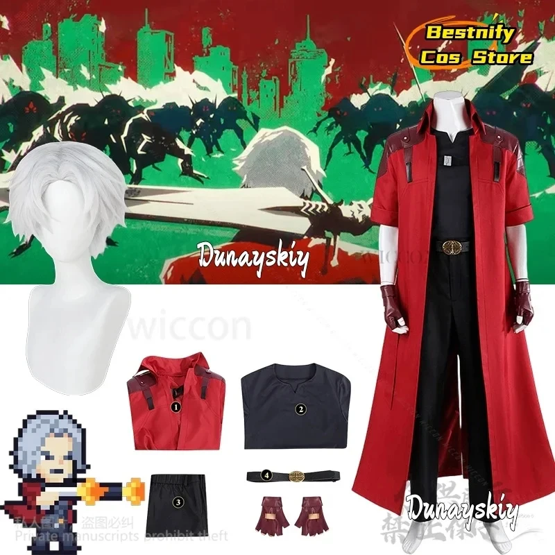 

ABC123CosplayDante Cosplay Anime Demon Cry DMC Costume Devil Hunter Red Jacket Uniforms Wigs Halloween Christmas Party3'd,5;h.9/