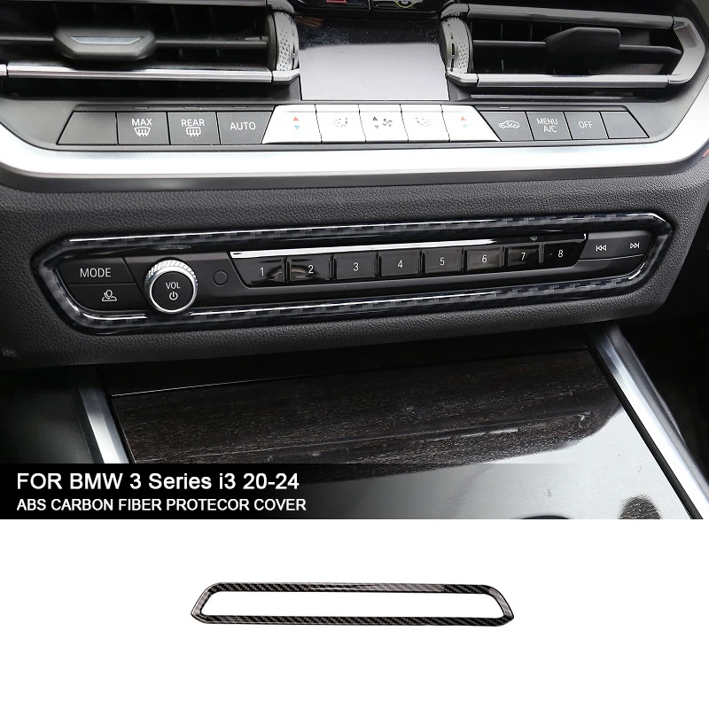 

Car Console Volume Knob Panel Frame Decoration Trim Carbon Fiber Sticker For BMW 3 Series i3 G20 2020-2024 Interior Accessories