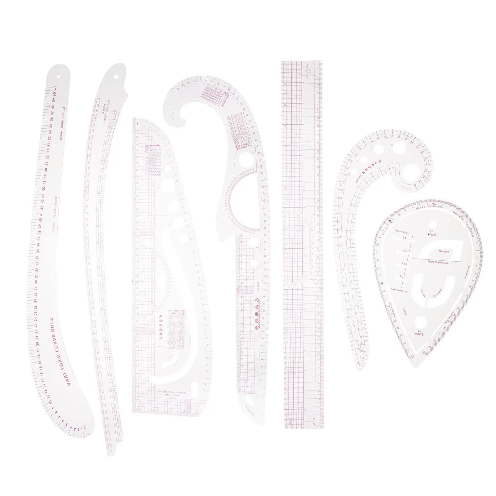 

Plastic Sewing Ruler Set Lightweight Portable Patchwork DIY Tool Clothing Proofing Tailor Fabric Cutting Pattern Maker