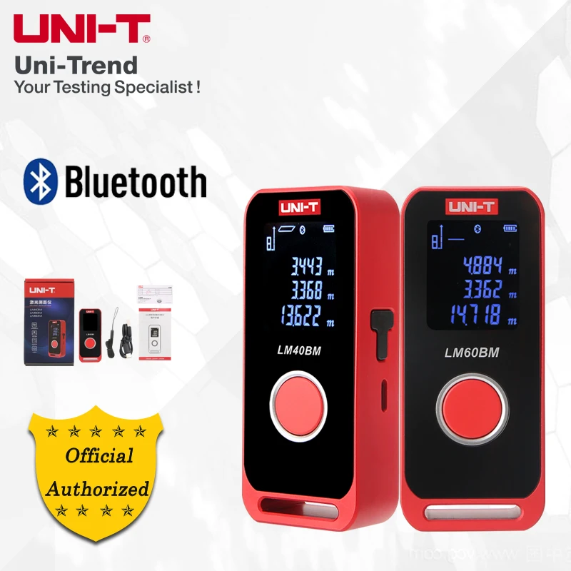 

UNI-T LM40BM LM60BM Rechargeable Bluetooth Mini Laser Distance Meters; 40m/60m Range Digital Scale