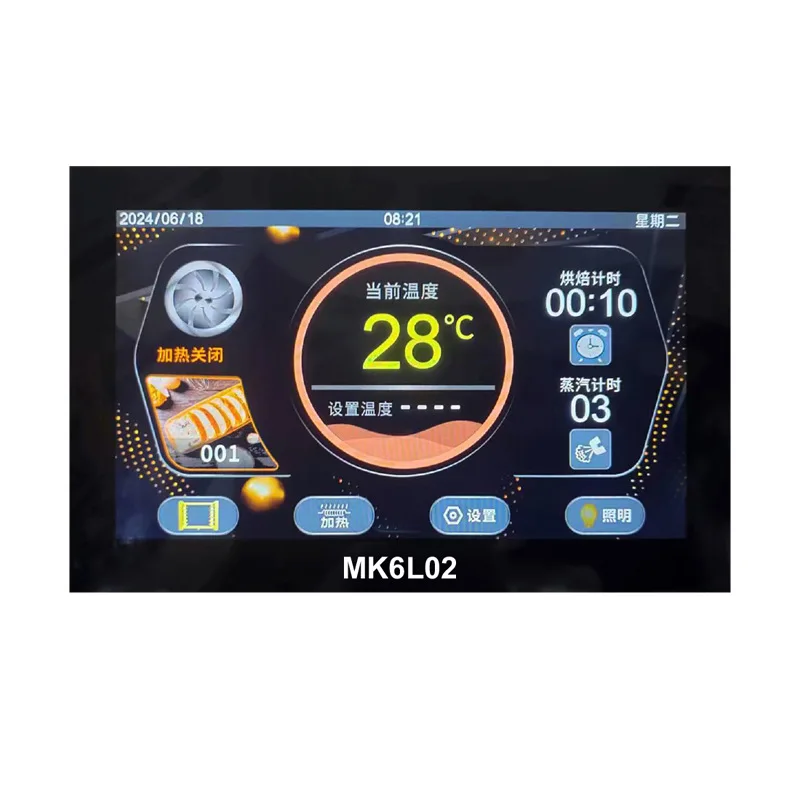 MK6L01 Intelligent Oven Control Panel 7 Inch HD Touch Display Curve Temp Control For Commercial Convection Rotary Oven