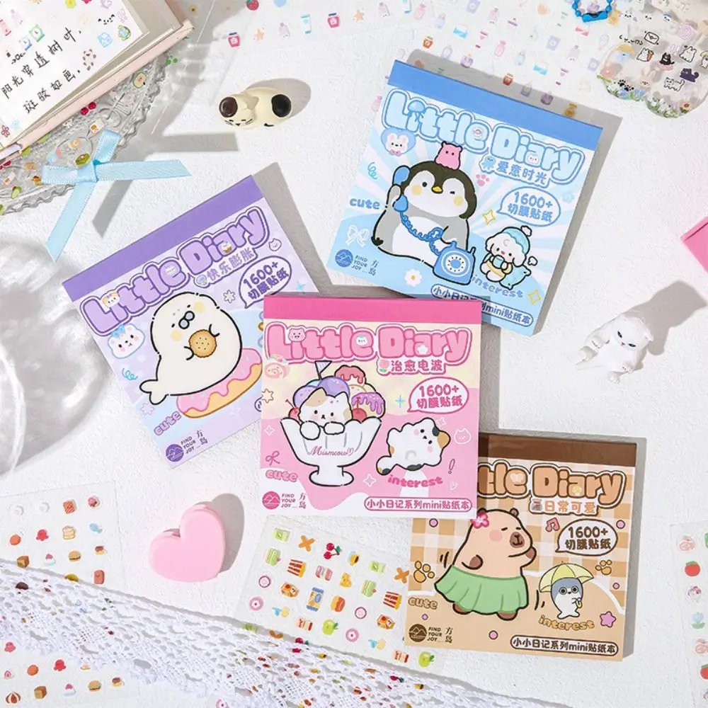 Niedliches 24-Blatt-Aufkleberbuch zum Selbermachen, kleine Tagebuch-Serie, Tagebuch-Aufkleber, Cartoon-Geschenk, Scrapbook-Aufkleber, Schreibwaren